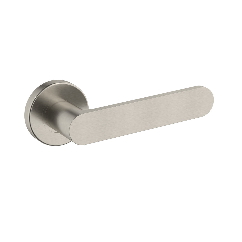 Brushed Nickel Curvaé Flat Lever Door Handle Passage