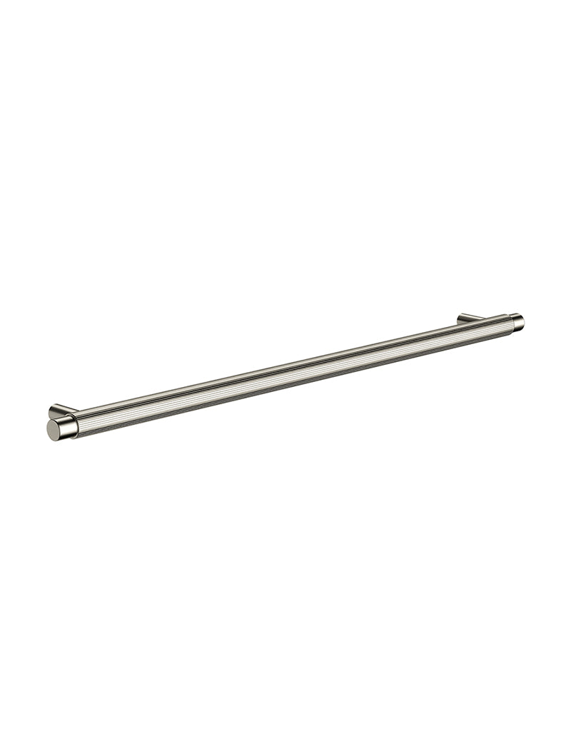 Meir Öppen Round Pull 328mm Cabinet Handle (Linear Knurled) in Brushed Nickel
