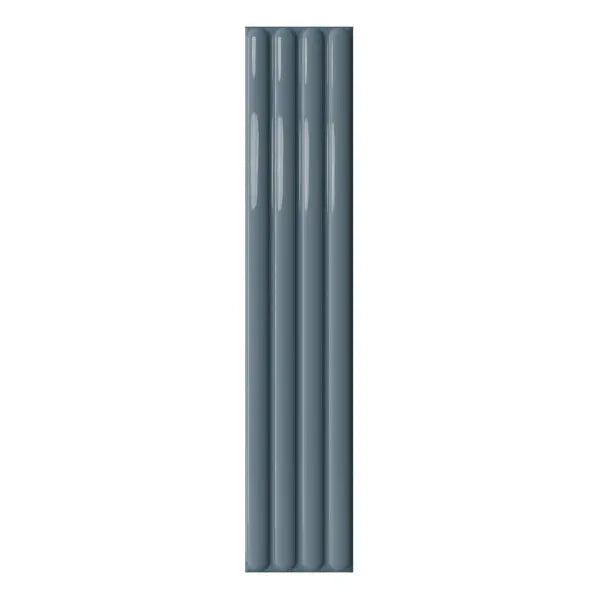 Elite Design Studio - 107x542mm DNA Tiles - Plinto Out (Flute) Blue Gloss