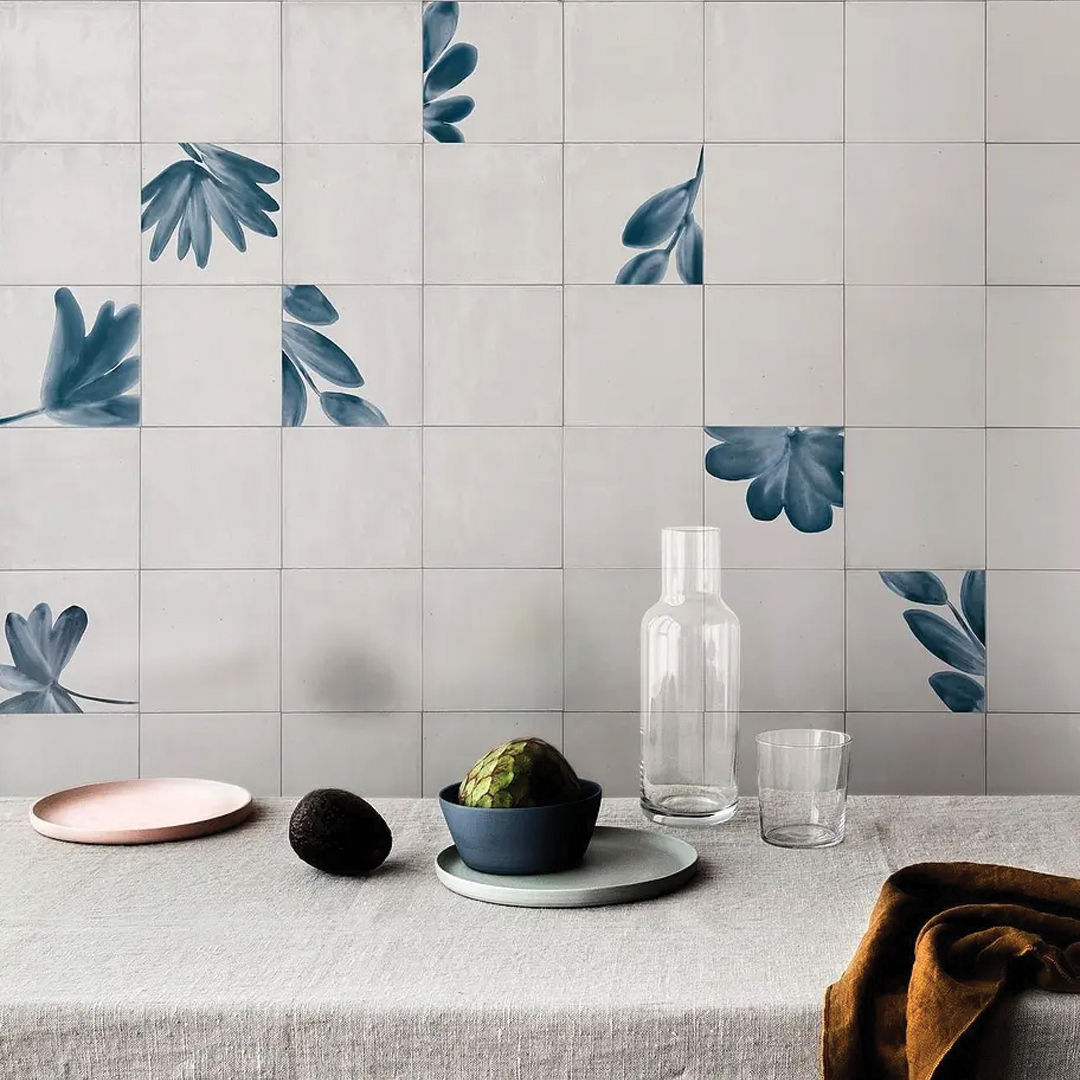 150x150mm Marazzi - Rice Bianco Decoro Blossom Lux