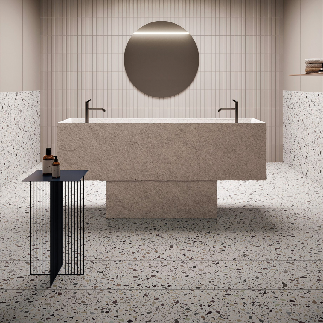 186x186mm Quintessenza Ceramiche - Confetti Bianco Beige