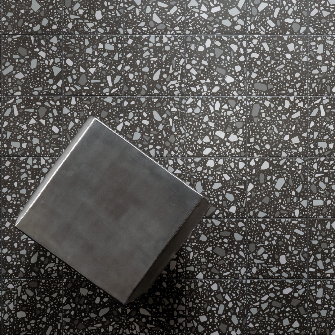 186x186mm Quintessenza Ceramiche - Confetti Nero Grigio