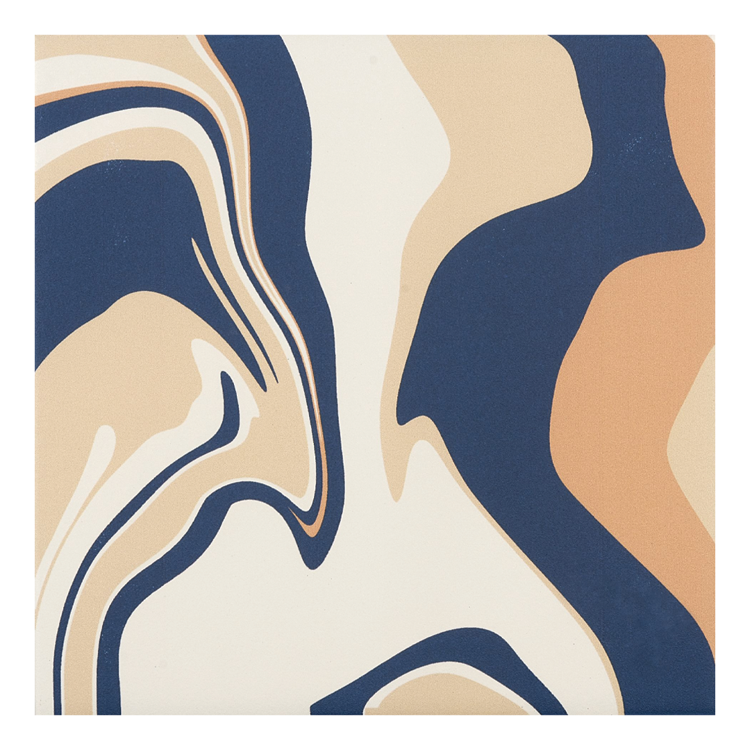 186x186mm Quintessenza Ceramiche - Fluid Blue Cappuccino