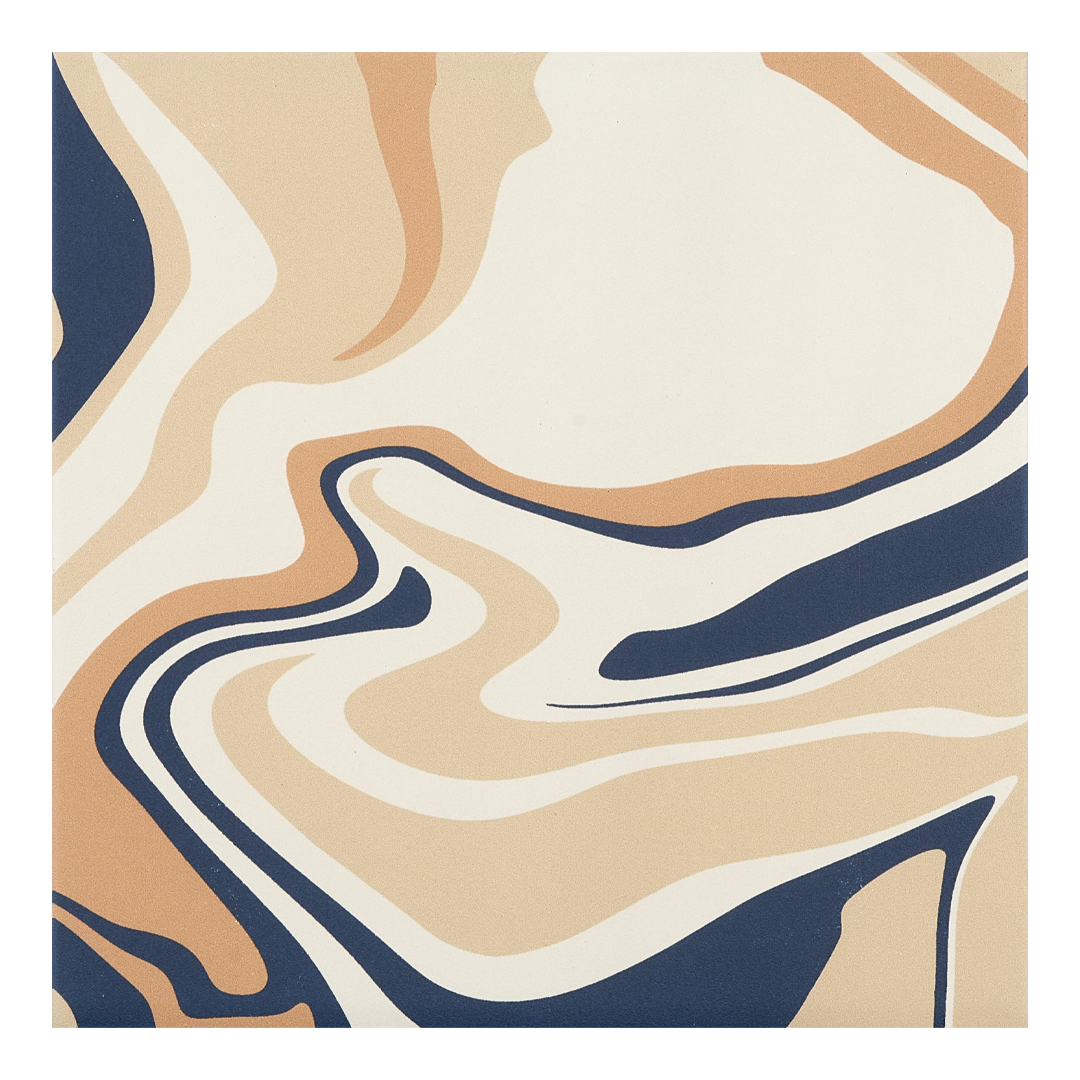 186x186mm Quintessenza Ceramiche - Fluid Blue Cappuccino