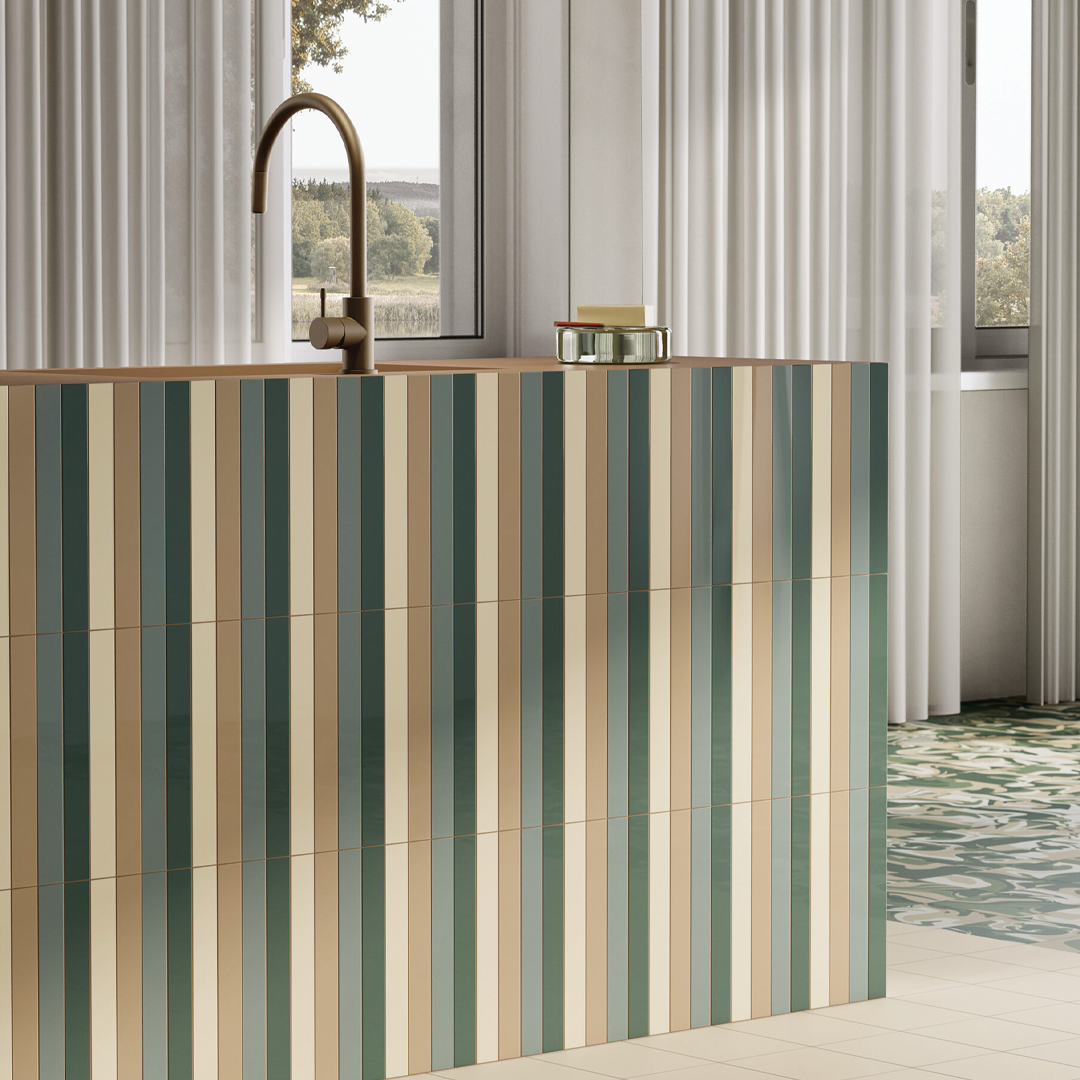 186x186mm Quintessenza Ceramiche - Fluid Matcha Tea