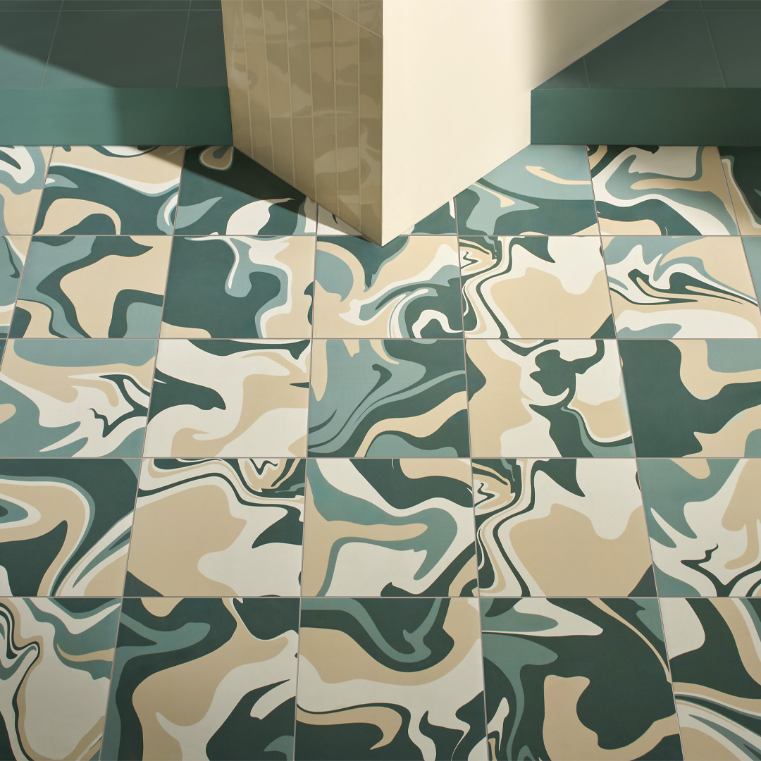 186x186mm Quintessenza Ceramiche - Fluid Matcha Tea