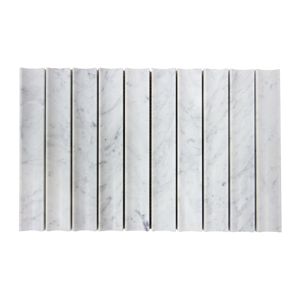 198x318mm EDS - Apollo Carrara Marble Honed Concave Tumbled Edge
