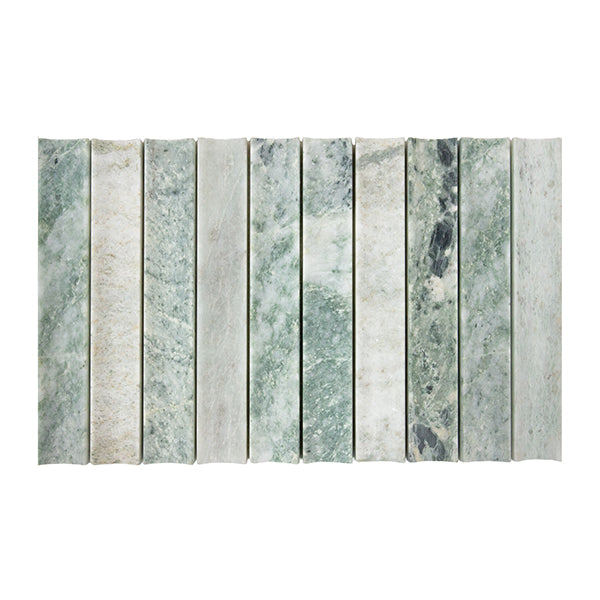 198x318mm EDS - Apollo Mint Marble Honed Concave Tumbled Edge