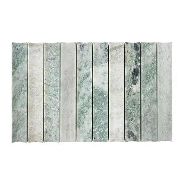 Elite Design Studio - 198x318mm EDS - Apollo Mint Marble Honed Concave Tumbled Edge