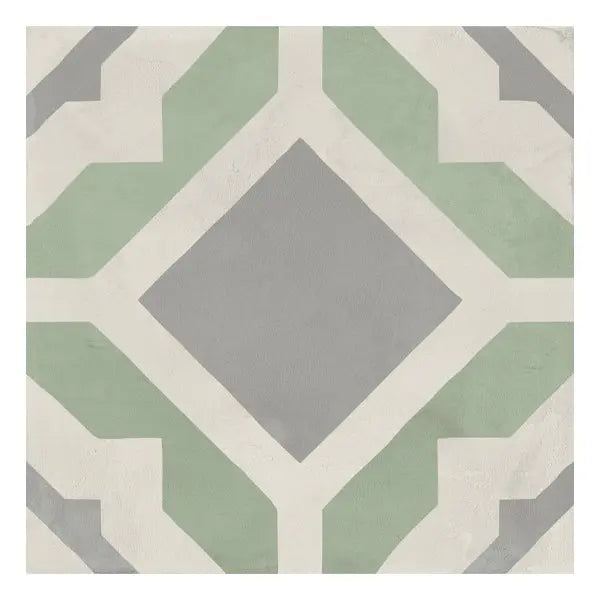 Elite Design Studio - 200x200mm Marca Corona - Terra Art Geometrico Sabbia & Menta (SM)