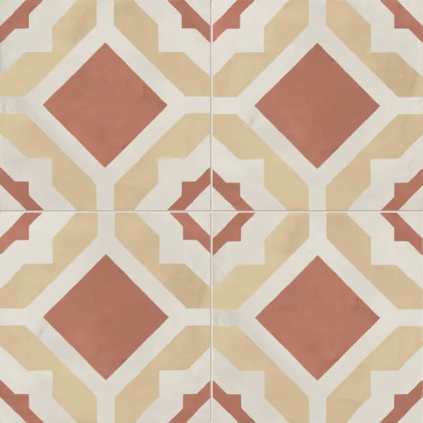 Elite Design Studio - 200x200mm Marca Corona - Terra Art Geometrico Tramonto & Crema (TC)