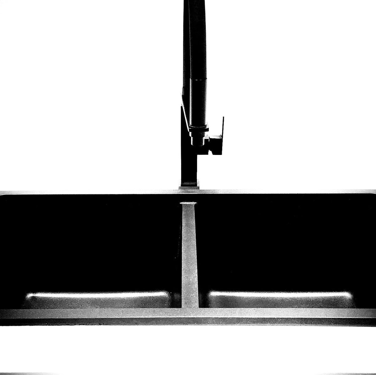 Meir Square Flexible Kitchen Mixer Tap Matte Black