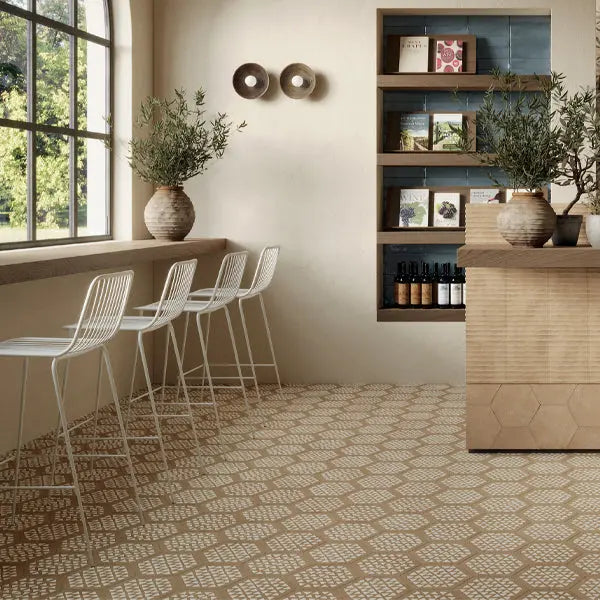Elite Design Studio - 216x250mm Marca Corona - Terracreta Intarsio Chamotte Hex (ESA)