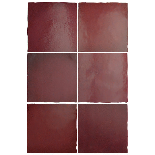 132x132mm Equipe Ceramicas - Magma Burgundy