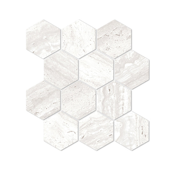 260x300mm Everstone - Euromarmo Travertine Chiaro Hex