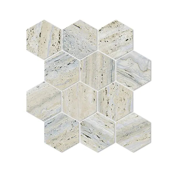Elite Design Studio - 260x300mm Everstone - Euromarmo Travertine Silver Gold Hex