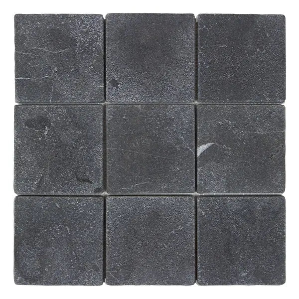Elite Design Studio - 304x304mm EDS - Apollo Charcoal Limestone Honed Cobbles Tumbled Edge