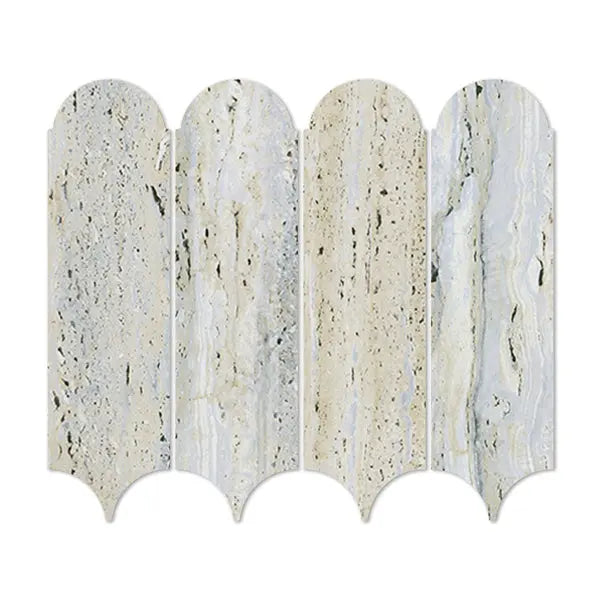 Elite Design Studio - 338x292mm Everstone - Euromarmo Travertine Silver Gold Feather