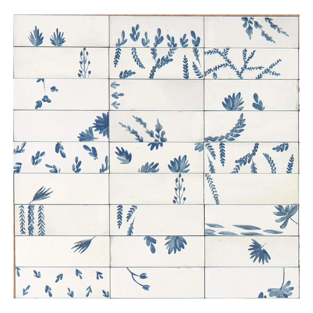 50x150mm Marazzi - Rice Bianco Decoro Leaf Lux