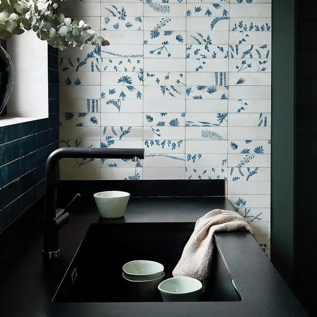 50x150mm Marazzi - Rice Bianco Decoro Leaf Lux