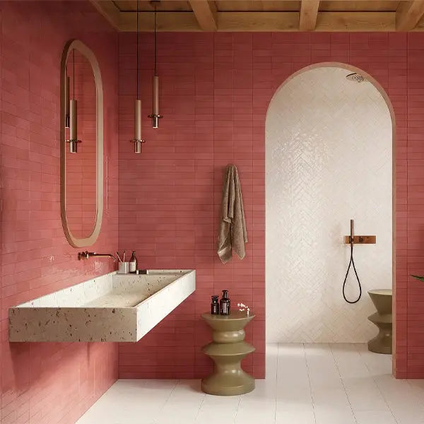 Elite Design Studio - 50x150mm Self Style - Mini Subway Coral Gloss