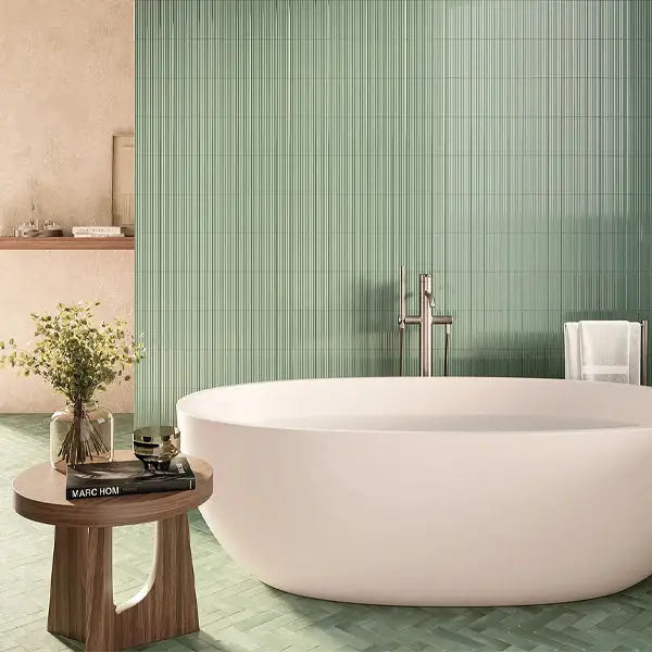 Elite Design Studio - 50x150mm Self Style - Mini Subway Green (Stripes) Gloss