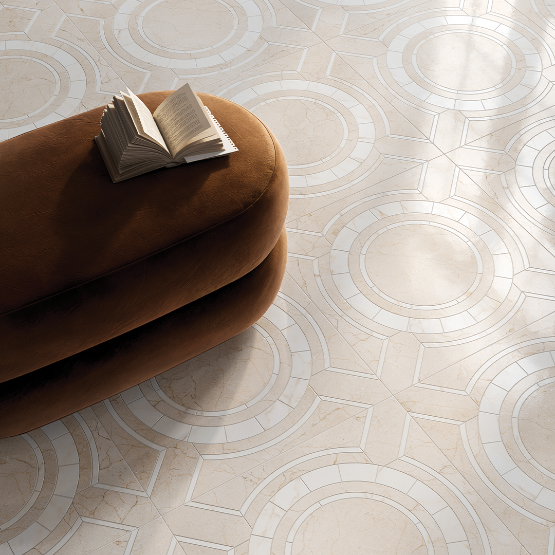 600x1200mm Vallelunga Ceramica - Intarsi Warm Creta
