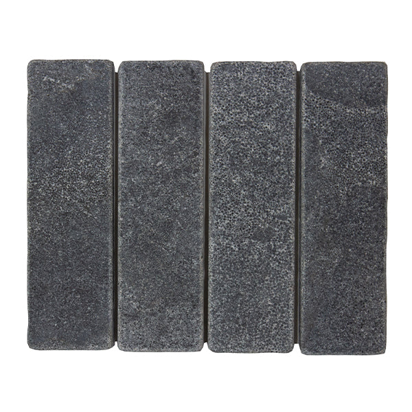 60x200mm EDS - Apollo Charcoal Limestone Honed Bricks Tumbled Edge