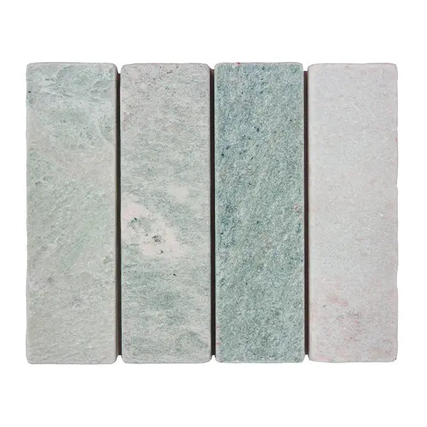Elite Design Studio - 60x200mm EDS - Apollo Mint Marble Honed Bricks Tumbled Edge