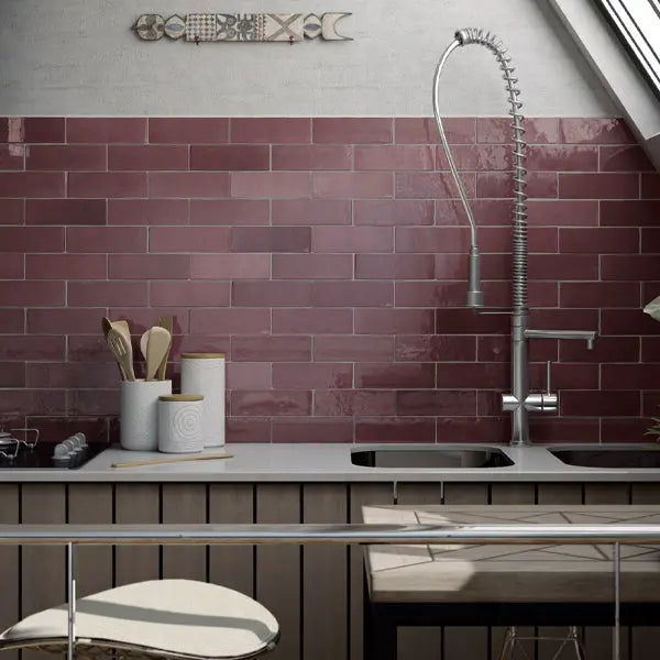 Elite Design Studio - 65x200mm Equipe Ceramicas - Artisan Burgundy
