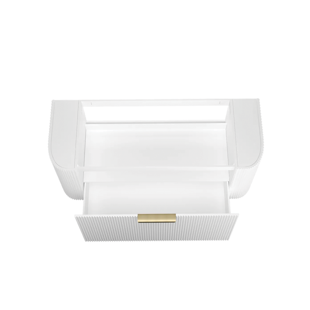Otti - 1200wx450hx450d Bondi 1200mm Satin White Fluted Wall Hung Vanity (Cabinet Only)