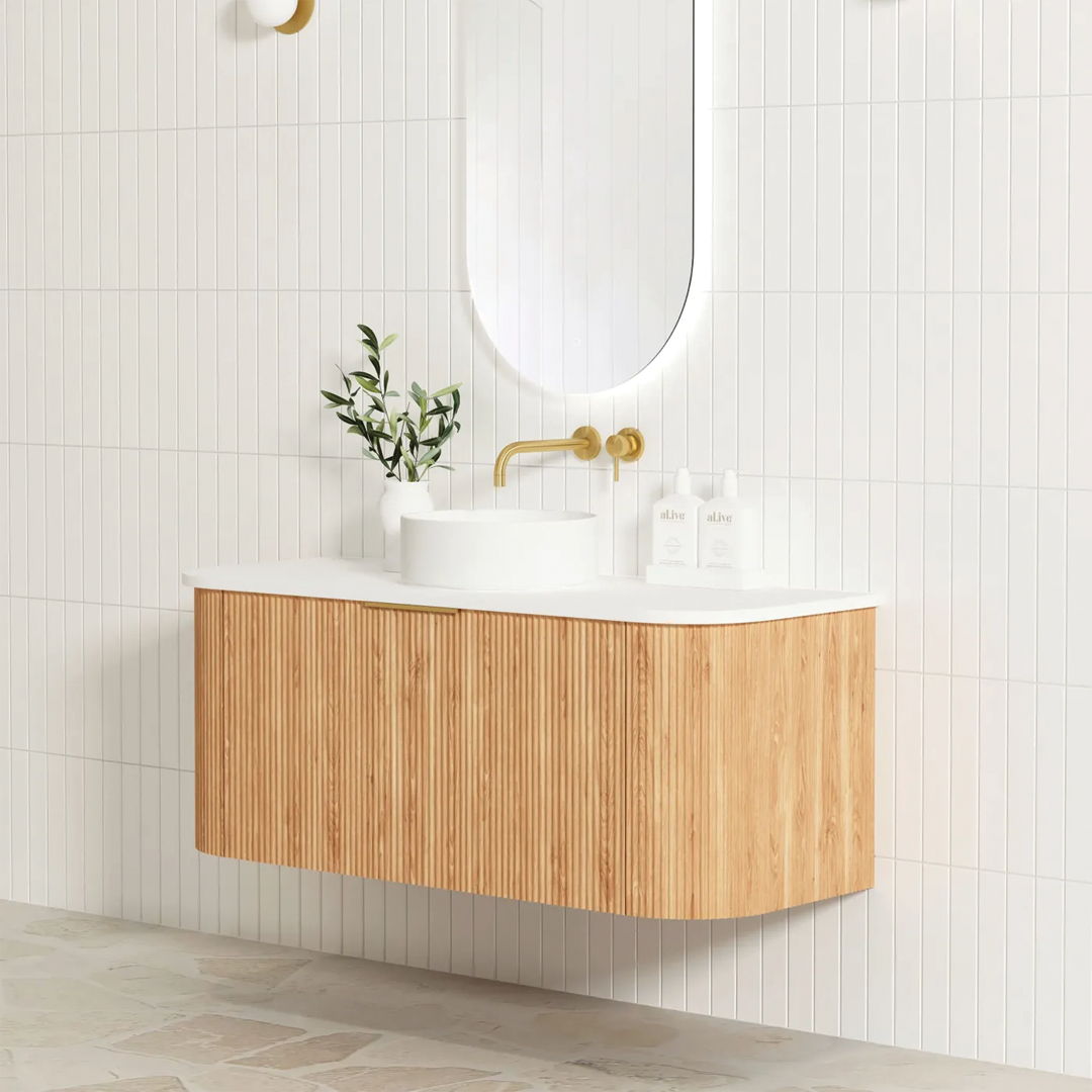 Otti - 1200wx450hx450d Bondi 1200mm Woodland Oak Fluted Wall Hung Vanity (Cabinet Only)