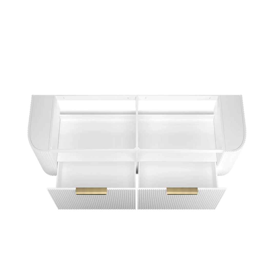 Otti - 1500wx450hx450d Bondi 1500mm Satin White Fluted Wall Hung Vanity (Cabinet Only)