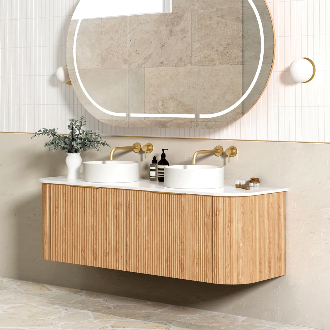 Otti - 1500wx450hx450d Bondi 1500mm Woodland Oak Fluted Wall Hung Vanity (Cabinet Only)