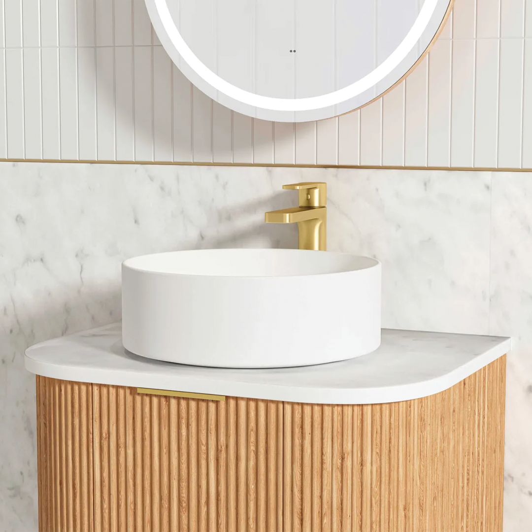Otti - 590wx450hx450d Bondi Oak 600mm Woodland Oak Fluted Wall Hung Vanity (Cabinet Only)