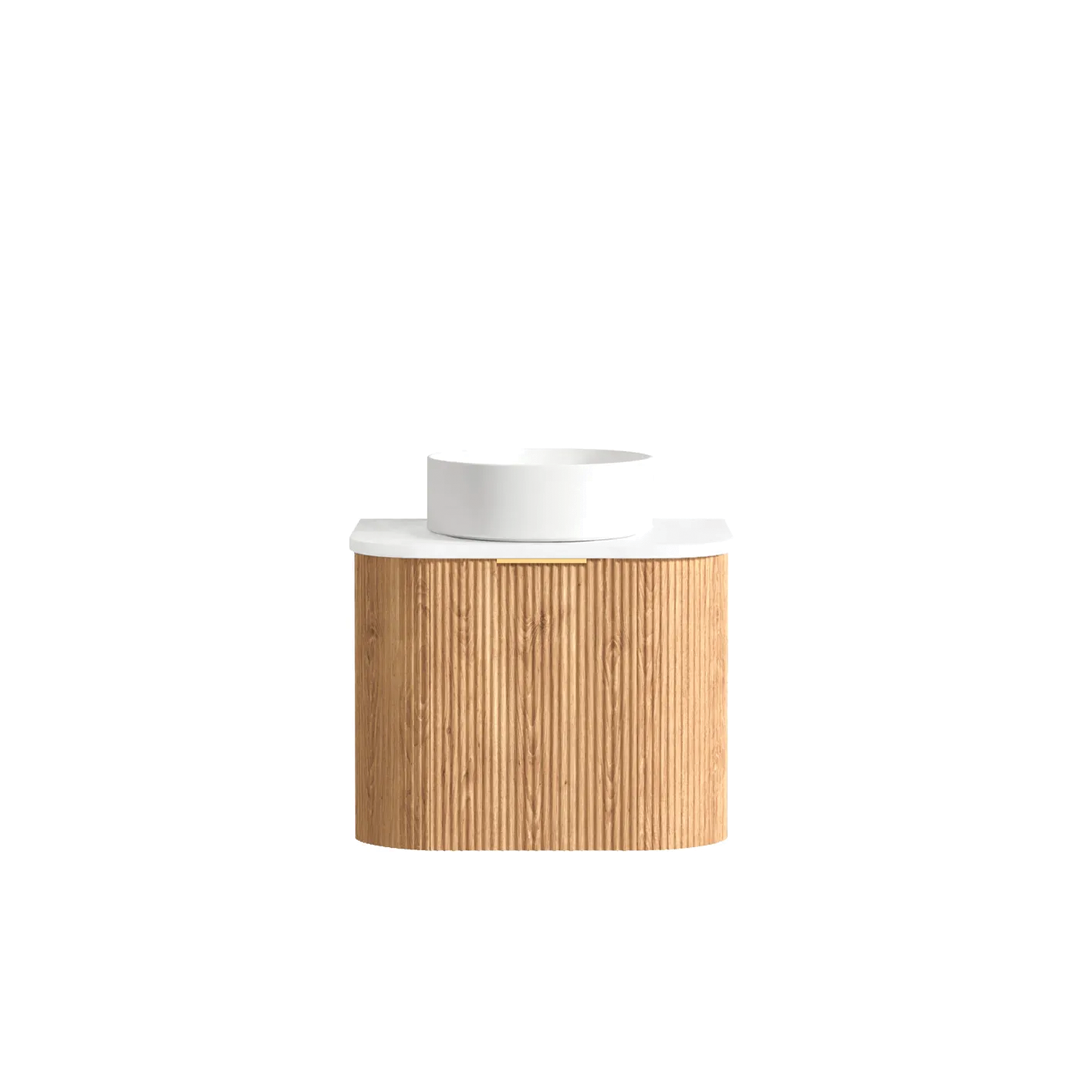 Otti - 590wx450hx450d Bondi Oak 600mm Woodland Oak Fluted Wall Hung Vanity (Cabinet Only)