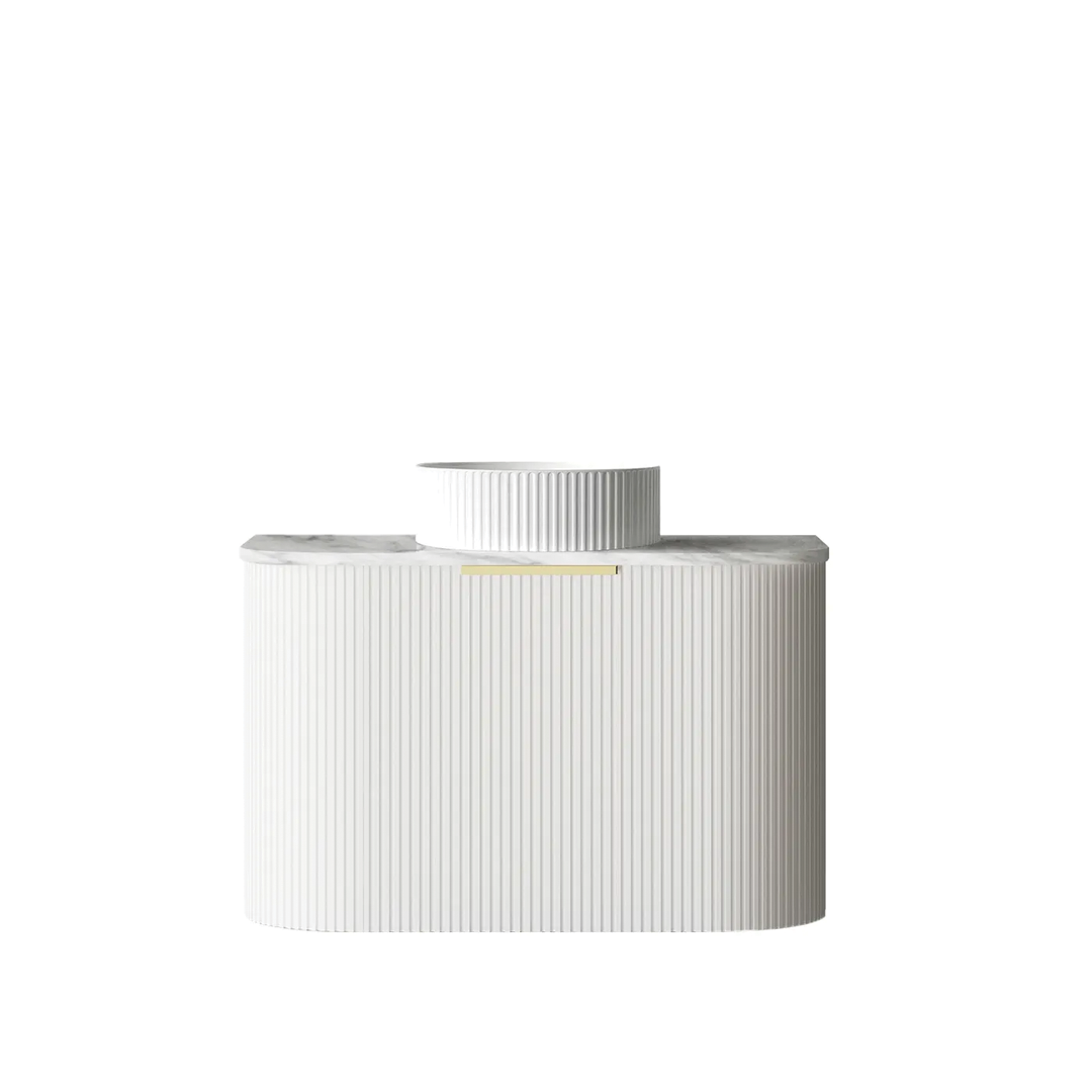 Otti - 750wx450hx450d Bondi 750mm Satin White Fluted Wall Hung Vanity (Cabinet Only)