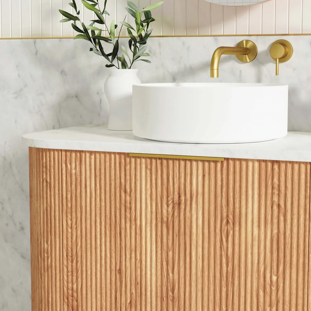 Otti - 900wx450hx450d Bondi 900mm Woodland Oak Fluted Wall Hung Vanity (Cabinet Only)