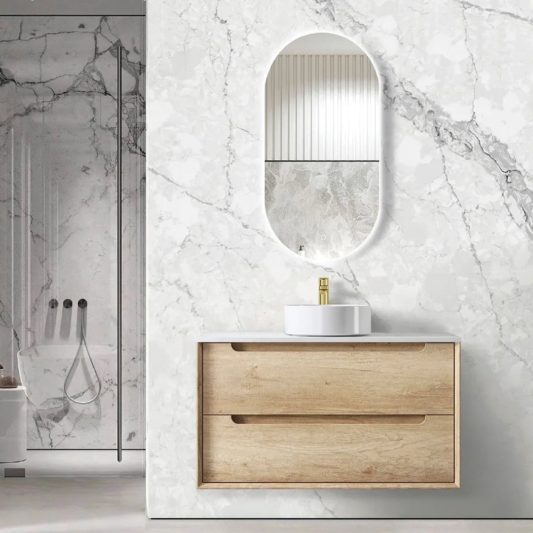 Otti - 900wx450hx450d Bondi Oak 900mm Natural Oak Wall Hung Vanity (Cabinet Only)