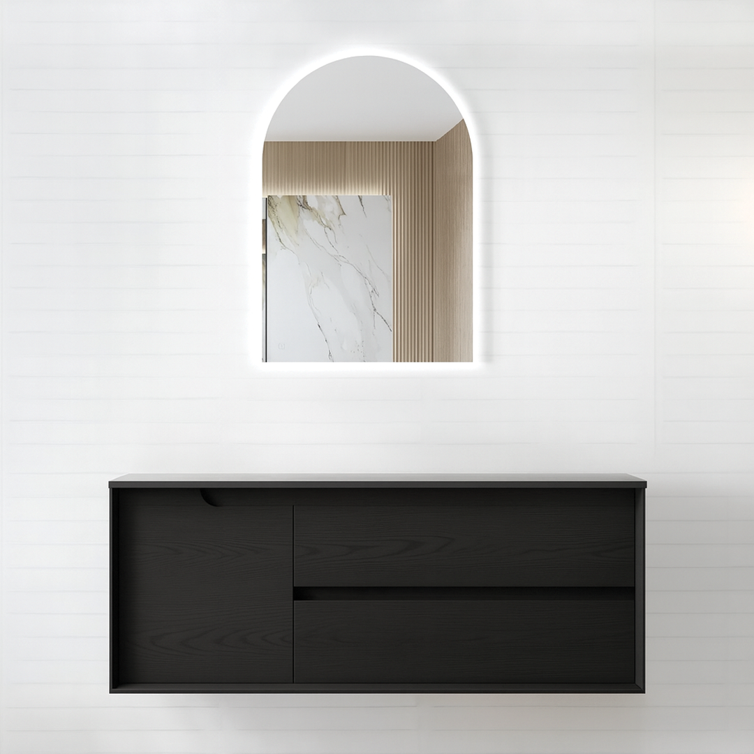 Otti - 1190wx550hx460d Byron Oak 1200mm Black Oak Wall Hung Vanity (Cabinet Only)