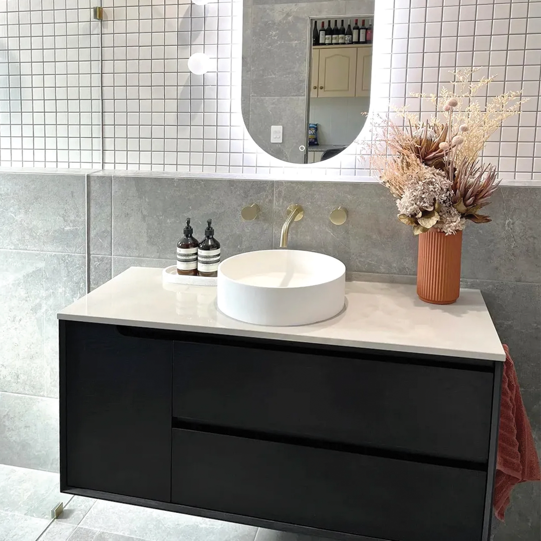 Otti - 1190wx550hx460d Byron Oak 1200mm Black Oak Wall Hung Vanity (Cabinet Only)