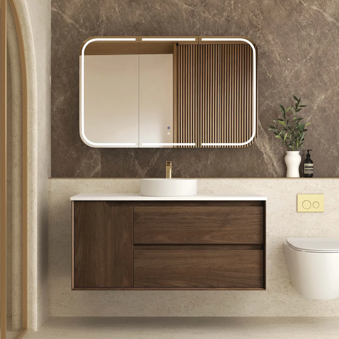 Otti - 1190wx550hx460d Byron Oak 1200mm Sable Walnut Wall Hung Vanity (Cabinet Only)