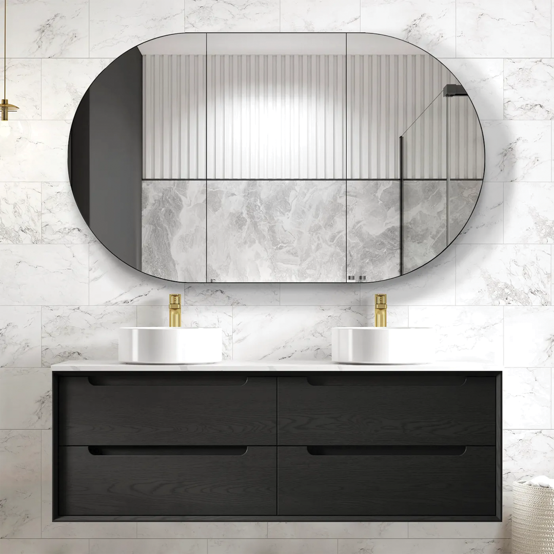 Otti - 1490wx550hx460d Byron Oak 1500mm Black Oak Wall Hung Vanity (Cabinet Only)