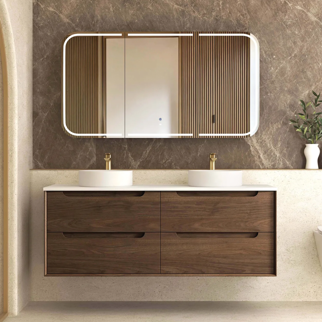 Otti - 1490wx550hx460d Byron Oak 1500mm Sable Walnut Wall Hung Vanity (Cabinet Only)