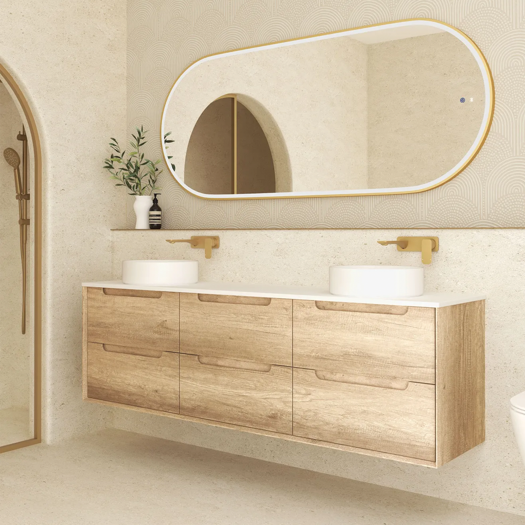 Otti - 1790wx550hx460d Byron Oak 1800mm Natural Oak Wall Hung Vanity (Cabinet Only)