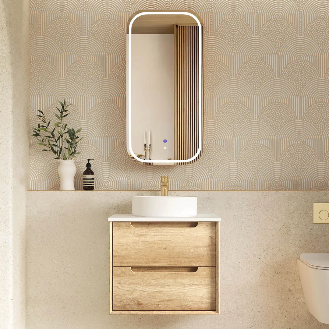 Otti - 590wx550hx460d Byron Oak 600mm Natural Oak Wall Hung Vanity (Cabinet Only)