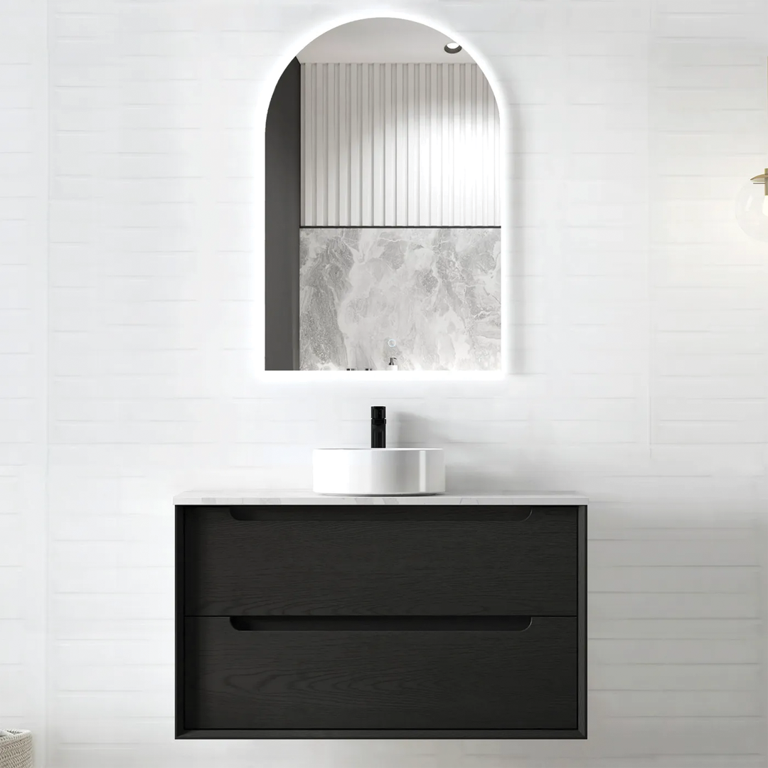Otti - 890wx550hx460d Byron Oak 900mm Black Oak Wall Hung Vanity (Cabinet Only)