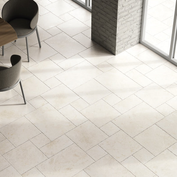 200x200mm Cerdomus - Tibur Cross-Cut Bianco