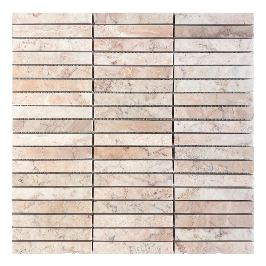305x305mm EDS - Crystallo Pink Oro KitKat Marble Mosaic