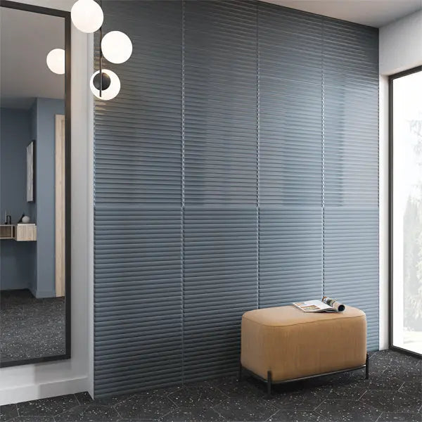 Elite Design Studio - 107x542mm DNA Tiles - Plinto In (Concave) Blue Gloss